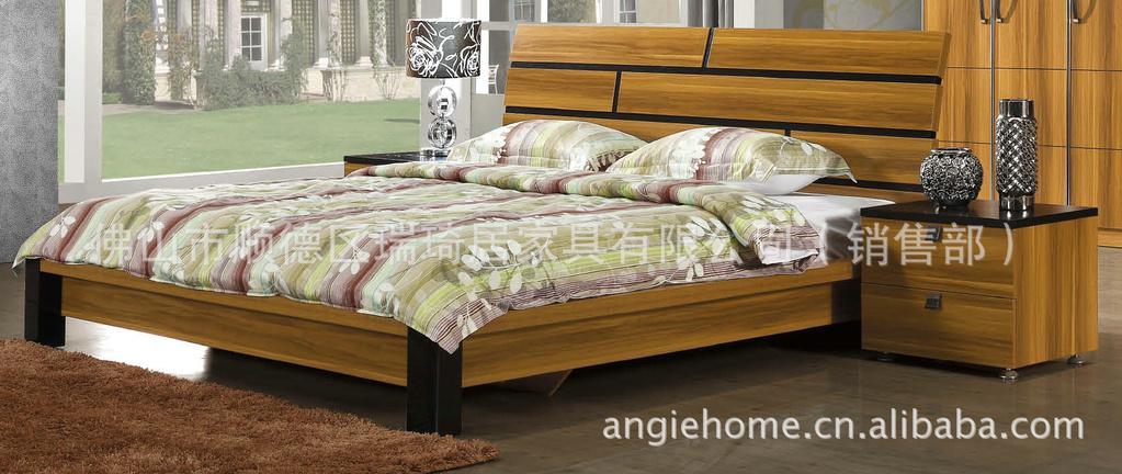 生产销售板式家具,床,花梨木色,c918-16